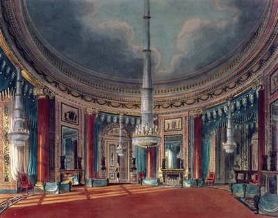 Carlton House, la stanza circolare, da Pynes Royal Residences, pubblicato 1818 da William Henry Pyne