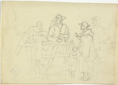 Quattro figure a una staccionata da William Henry Pyne