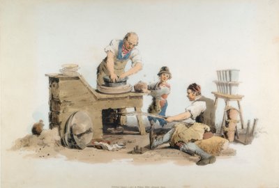 Fare vasi di fiori, 1808 da William Henry Pyne