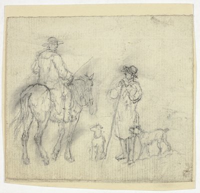 Uomo con cani e un altro a cavallo da William Henry Pyne