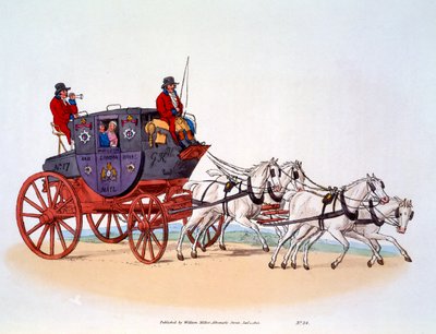 Diligenza, La Worcester e la Royal Mail di Londra, 1808 da William Henry Pyne