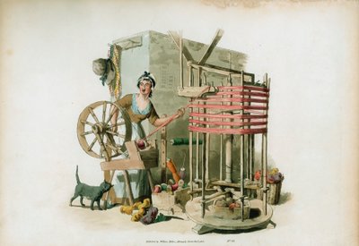 Il filatore di lana, 1805 da William Henry Pyne