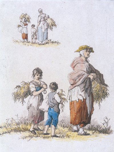 Donne e bambini che spigolano, Personaggi provinciali da William Henry Pyne