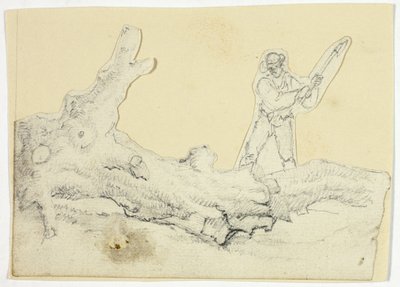 Boscaiolo che abbatte un albero caduto da William Henry Pyne