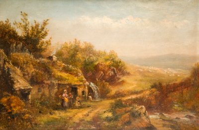 Cottage e ruota del mulino da William Henry Vernon