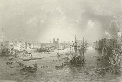 Il Porto di Londra da William Henry after Bartlett
