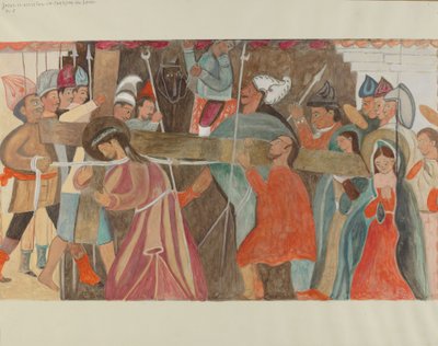 Stazione della Croce n. 5: Gesù è aiutato a portare la croce, c. 1936 da William Herbert