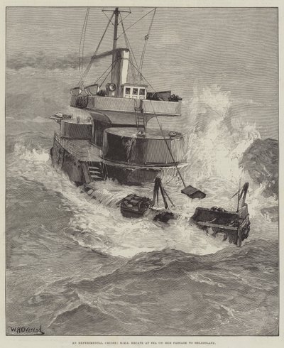 Una Crociera Sperimentale, HMS Hecate in Mare durante il suo Passaggio a Heligoland da William Heysham Overend