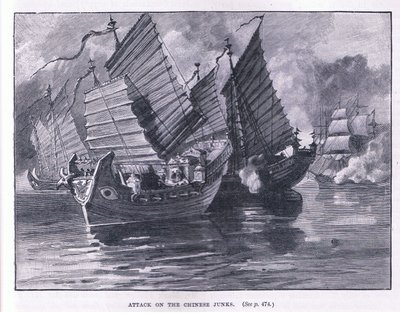 Attacco ai giunchetti cinesi AD 1841 da William Heysham Overend