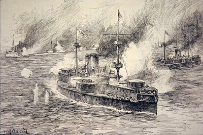 Battaglia del Fiume Yalu il 17 settembre da William Heysham Overend