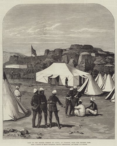 Campo della missione britannica a Kabul, a Jumrood, vicino al Passo Khyber da William Heysham Overend