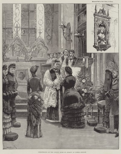 Battesimo del Duca di Albany infante nella chiesa di Esher da William Heysham Overend