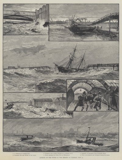 Effetti della tempesta sul Mersey martedì, 1 novembre da William Heysham Overend