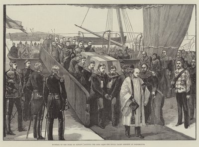 Funerale del Duca di Albany, sbarco del corpo dal Royal Yacht Osborne a Portsmouth da William Heysham Overend