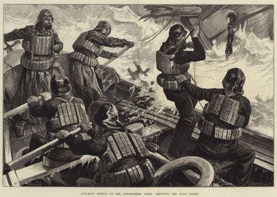 Servizio di salvataggio in mare sulla costa del Lincolnshire, lancio del razzo a mano da William Heysham Overend