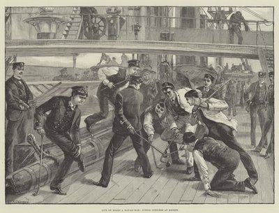 Vita a bordo di una nave da guerra, ufficiali junior a hockey da William Heysham Overend