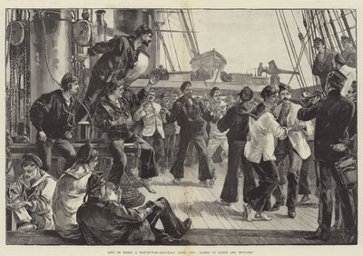 Vita a bordo di una nave da guerra, sabato pomeriggio, mani per ballare e Skylark da William Heysham Overend