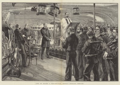 Vita a bordo di una nave da guerra, servizio della domenica mattina da William Heysham Overend