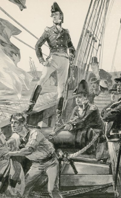 Lord Cochrane segnala assistenza per attaccare la flotta francese da William Heysham Overend