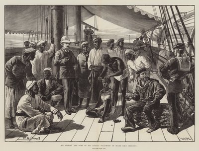 Il Signor Stanley e Alcuni dei suoi Seguaci Africani a Bordo della HMS Industry da William Heysham Overend