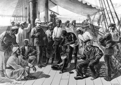 Il signor Stanley e alcuni dei suoi seguaci africani a bordo della HMS Industry, pubblicato in 