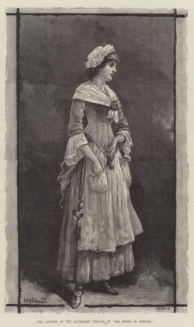 Mrs Langtry, al Haymarket Theatre, in She Stoops to Conquer da William Heysham Overend
