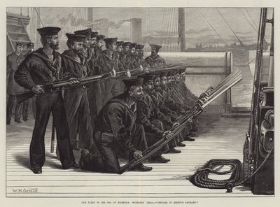 La nostra flotta nel Mar di Marmora, esercitazione di moschetteria, prepararsi a ricevere la cavalleria! da William Heysham Overend