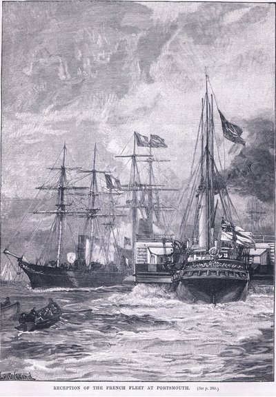 Accoglienza della flotta francese a Portsmouth 1865 d.C. da William Heysham Overend