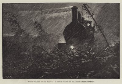 Maltempo sulla ferrovia, uno schizzo durante la tempesta di sabato sera scorso da William Heysham Overend