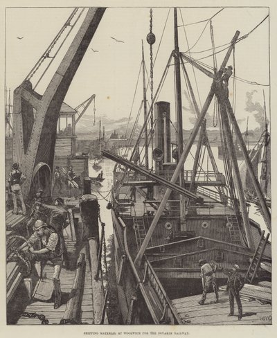 Materiale di spedizione a Woolwich per la ferrovia di Souakim da William Heysham Overend