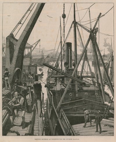 Caricamento di materiale a Woolwich per la ferrovia di Souakim da William Heysham Overend