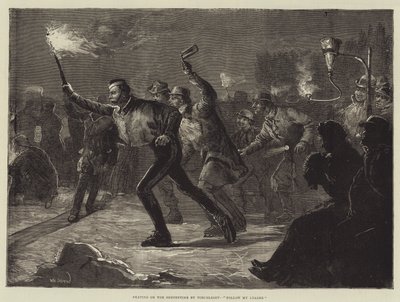Pattinaggio sulla Serpentine alla luce delle torce, Segui il mio capo da William Heysham Overend