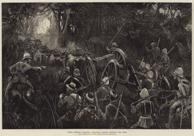 Guerra sudafricana, artiglieria che attraversa la boscaglia da William Heysham Overend