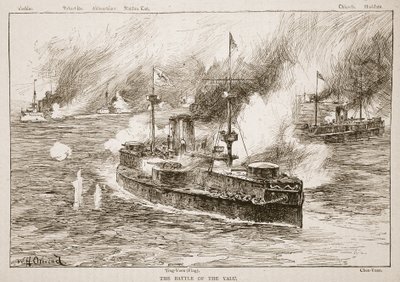 La battaglia del fiume Yalu, 1894, illustrazione da 