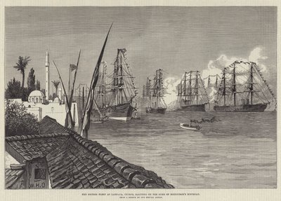 La Flotta Britannica a Larnaca, Cipro, che saluta per il Compleanno del Duca di Edimburgo da William Heysham Overend