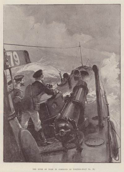 Il Duca di York al comando del Torpedo-Boat No 79 da William Heysham Overend
