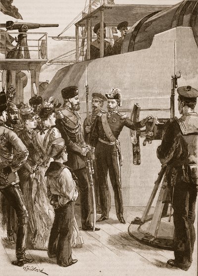 La flotta francese a Cronstadt: visita dello Zar, 1891, illustrazione da 