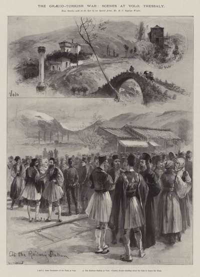 La guerra greco-turca, scene a Volo, Tessaglia da William Heysham Overend
