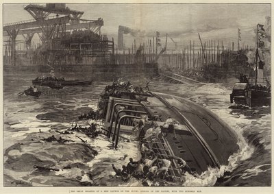 Il grande disastro al varo di una nave sul Clyde, affondamento della Daphne, con duecento uomini da William Heysham Overend