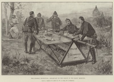 La Spedizione Looshai, colazione in marcia al mattino presto da William Heysham Overend