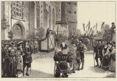 La celebrazione di Lutero in Germania, scena fuori dalla Schloss-Kirche, a Wittenberg, mercoledì 31 ottobre da William Heysham Overend