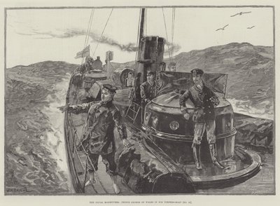 Le manovre navali, il principe Giorgio del Galles nel suo torpediniere (n. 79) da William Heysham Overend