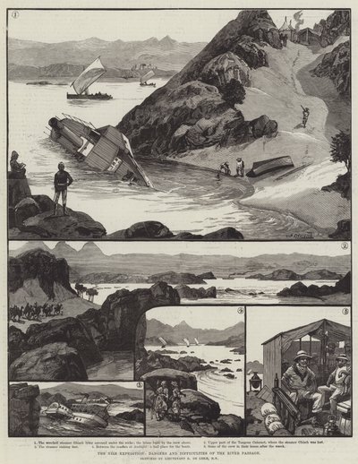 La spedizione del Nilo, pericoli e difficoltà del passaggio del fiume da William Heysham Overend