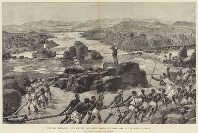 La spedizione del Nilo, il piroscafo Nassif-Kheir che passa la Prima Porta della Seconda Cataratta da William Heysham Overend