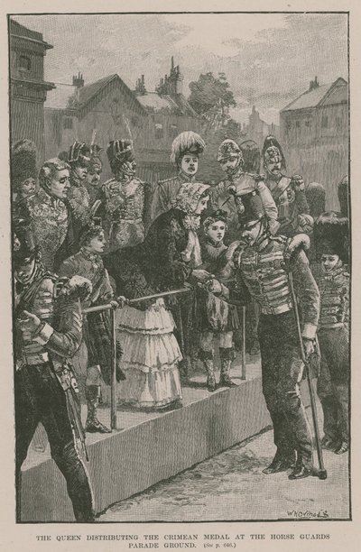 La Regina distribuisce la Medaglia di Crimea al Campo di Parata delle Guardie a Cavallo da William Heysham Overend