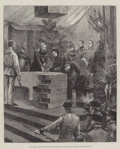 La Regina posa la prima pietra dei nuovi tribunali, a Birmingham da William Heysham Overend
