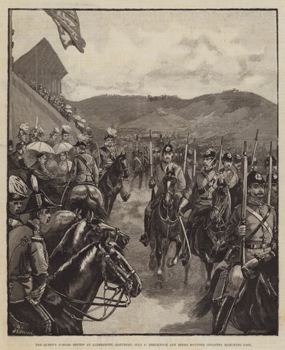 La parata del Giubileo della Regina ad Aldershott, sabato 9 luglio, la fanteria montata di Brecknock e Berks in marcia da William Heysham Overend