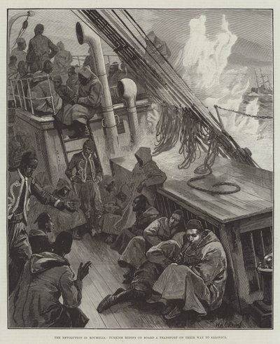 La Rivoluzione in Rumelia, Redifs Turchi a Bordo di un Trasporto in Viaggio verso Salonicco da William Heysham Overend