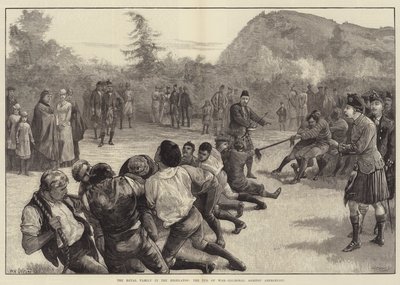 La Famiglia Reale nelle Highlands, la Tira e Molla - Balmoral contro Abergeldie da William Heysham Overend