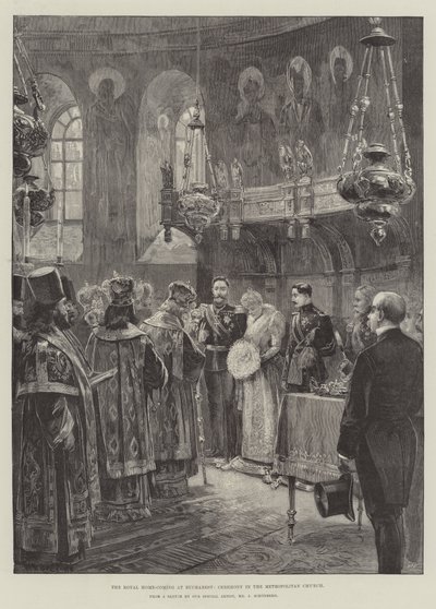 Il ritorno reale a Bucarest, cerimonia nella Chiesa Metropolitana da William Heysham Overend